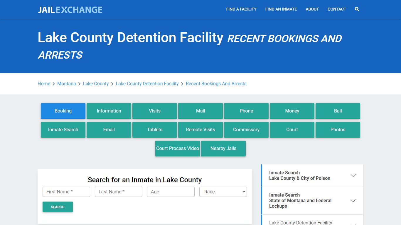 Lake County Detention Facility Recent Bookings And Arrests - Jail Exchange